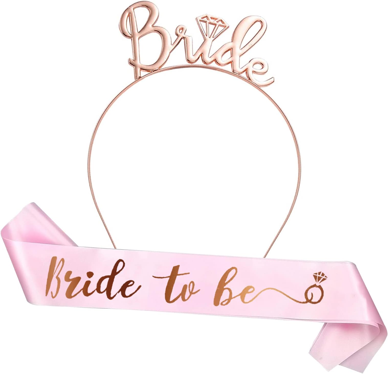 Party Propz Bride to be Decoration - 2 Pcs, Bride to Be Tiara & Sash | Bride to be Crown | Wedding Party Decorations | Bridal Shower Ideas | Bridal Shower Decorations Items