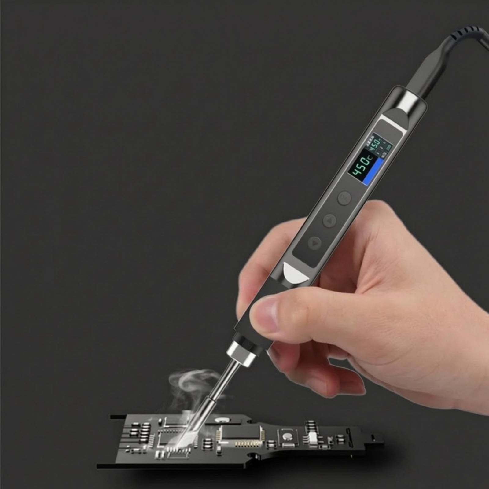 Qianly Saldatore a Penna Leggero Saldatore con Display Digitale Ergonomico Strumento di Saldatura per Officina Mobile, Progetti da