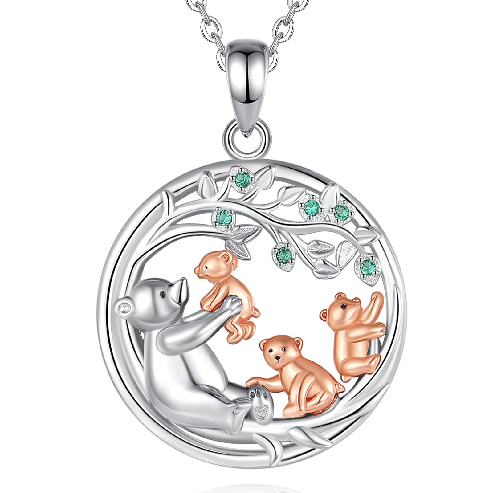 Ciondolo Mamma Orso In Argento 925 – Pendente Fatto A Mano, Regalo Per La Mamma - Foto 5