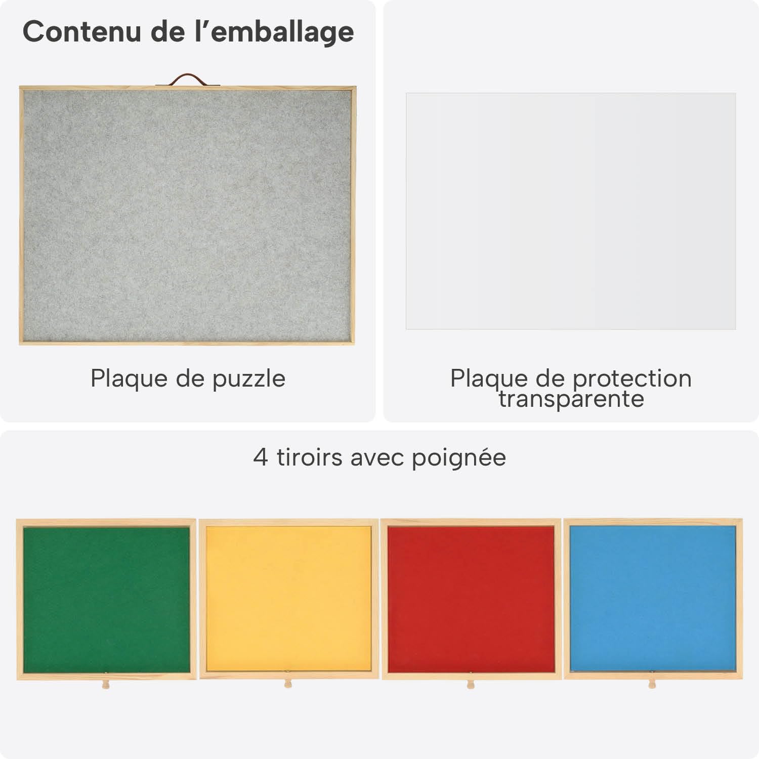 Plateau de Puzzle Inclinable pour 1500 pièces BREND - Support Puzzle Réglable - Rangement Jigsaw avec 4 Tiroirs - Planche de Puzzle - Couvercle Protecteur - Plateau de Puzzle en Bois - Table pour 1500