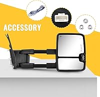 Vista 9 de Espejos de remolque para Toyota Tundra 2007-2021, espejo de remolque para Toyota Sequoia 2008-2017, señal de giro de flecha calentada de vidrio