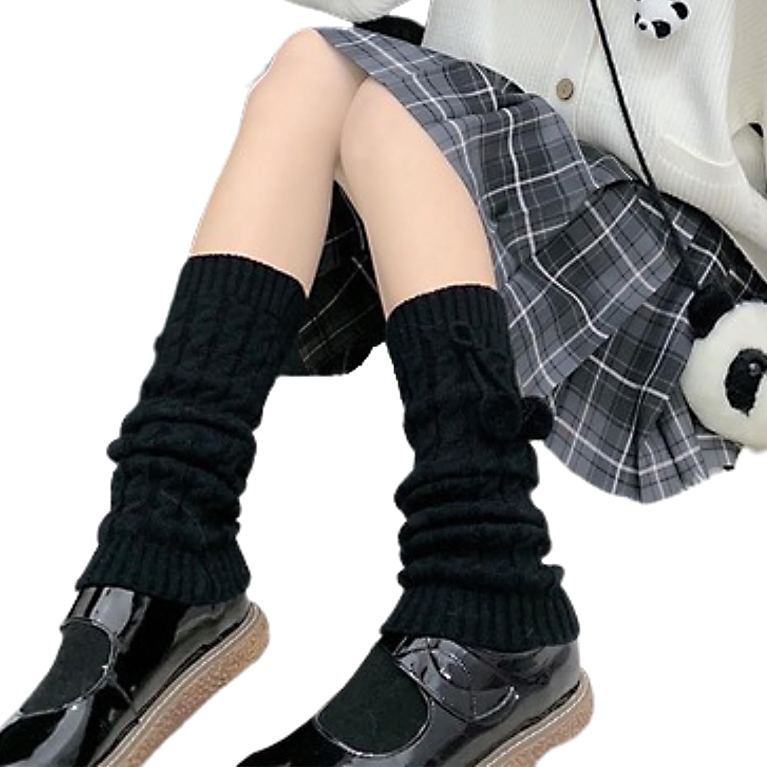 DOOVID Leg Warmers for Women Kawaii Knit Long Socks Girls Harajuku Lolita Leg Warmers Goth Ankle Heap Socks - Image 2