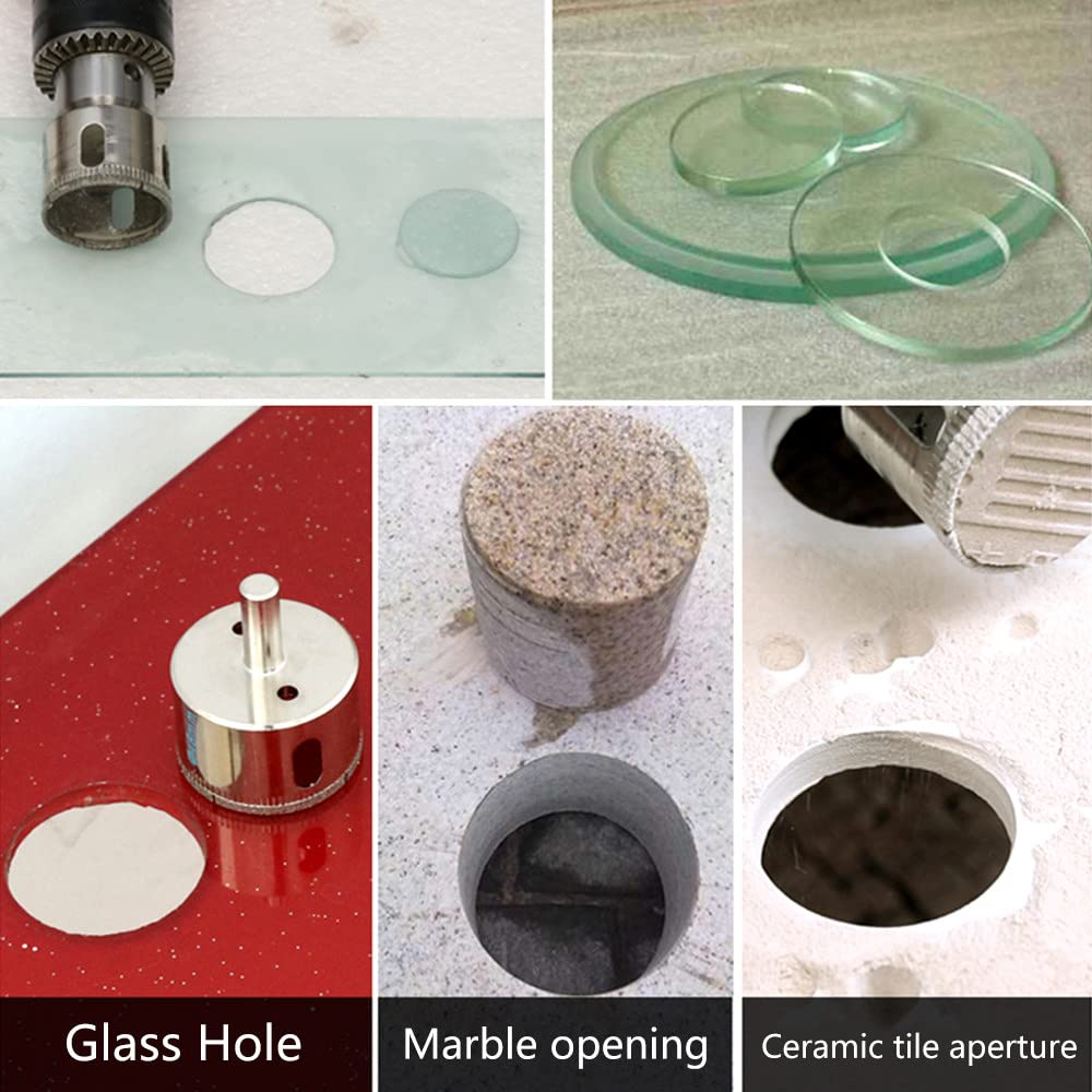 Juego de brocas con revestimiento de diamante de 30 piezas, brocas de sierra de cerámica de vidrio de mármol para azulejos para herramientas eléctricas, broca de perforación de mármol de 6 mm-50 mm,