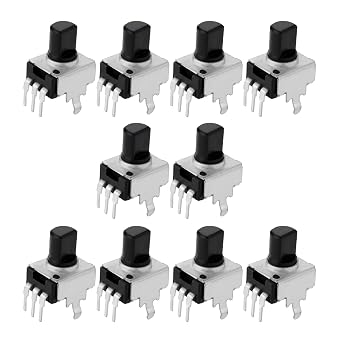 Fielect 10pcs Carbon Film Potentiometer 50K Ohm Variable Resistors Single Turn Rotary Half Shaft D Type Design 7mm Shaft 3Pins Potentiometer