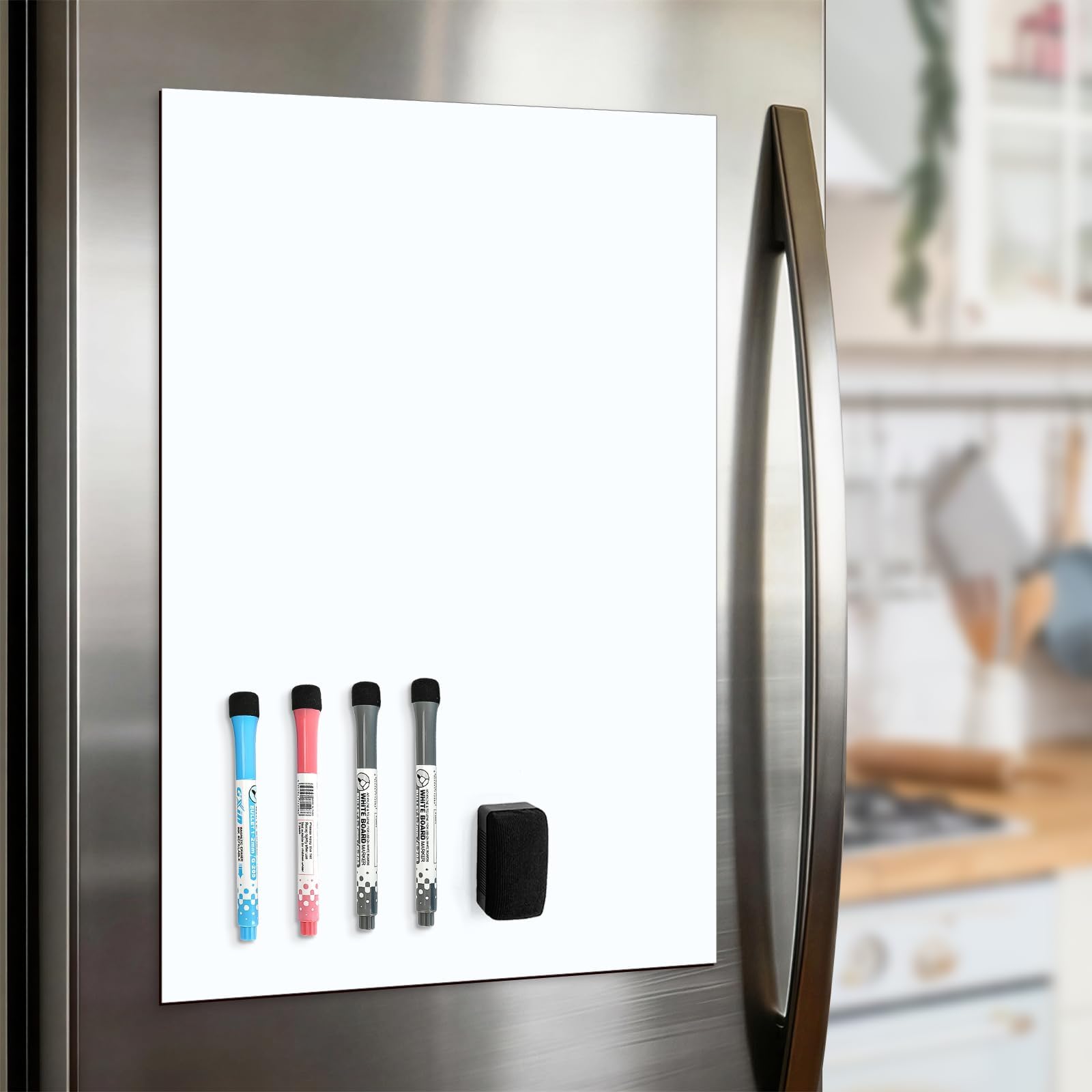 CUHIOY Whiteboard Magnetic Fridge White Board A3+ for Home Kitchen Menu Meal Shopping List, Reminder Notice Memo Mark Board Daily Weekly Planner,Graffiti Dry Erase Magnet Boards,4 Marker Pens 1 Eraser