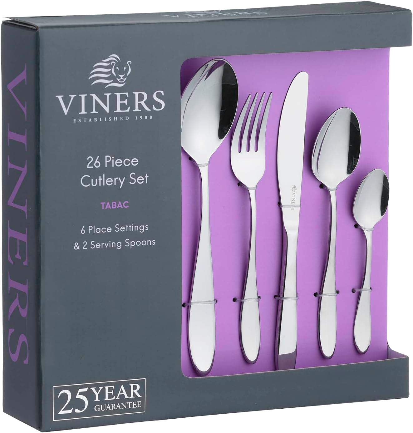 Viners Tabac 18/0 Stainless Steel 26 Piece Cutlery Set