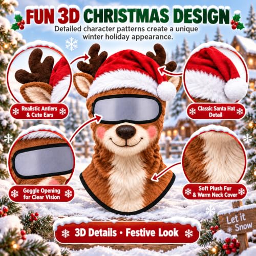 2026 Christmas Ski Balaclava Mask, 3D Animal Face Cover for Skiing，#A - image 6