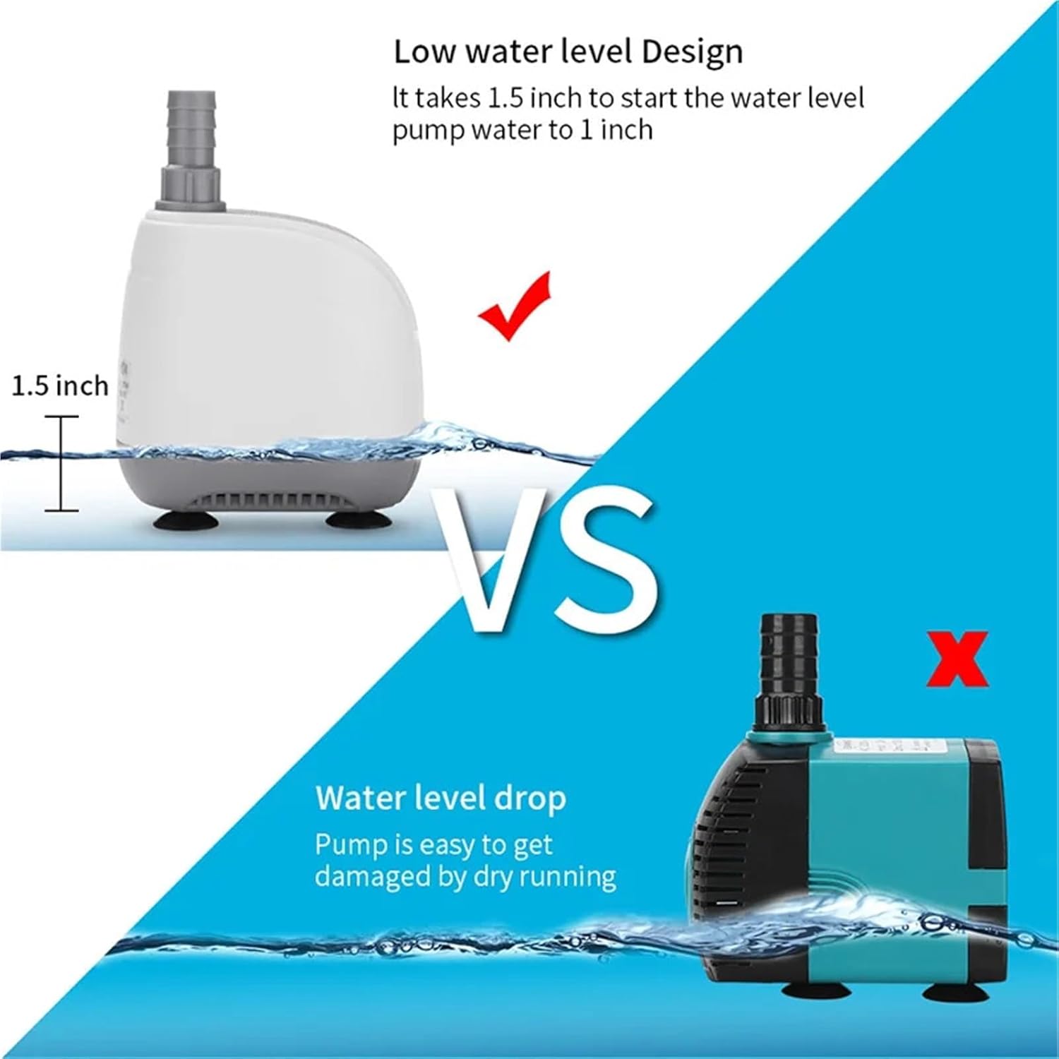 5/8/15/25/40w Fish Tank Bottom Suction Submersible Pump Mute Multi-function Connector(EB-801 5W)