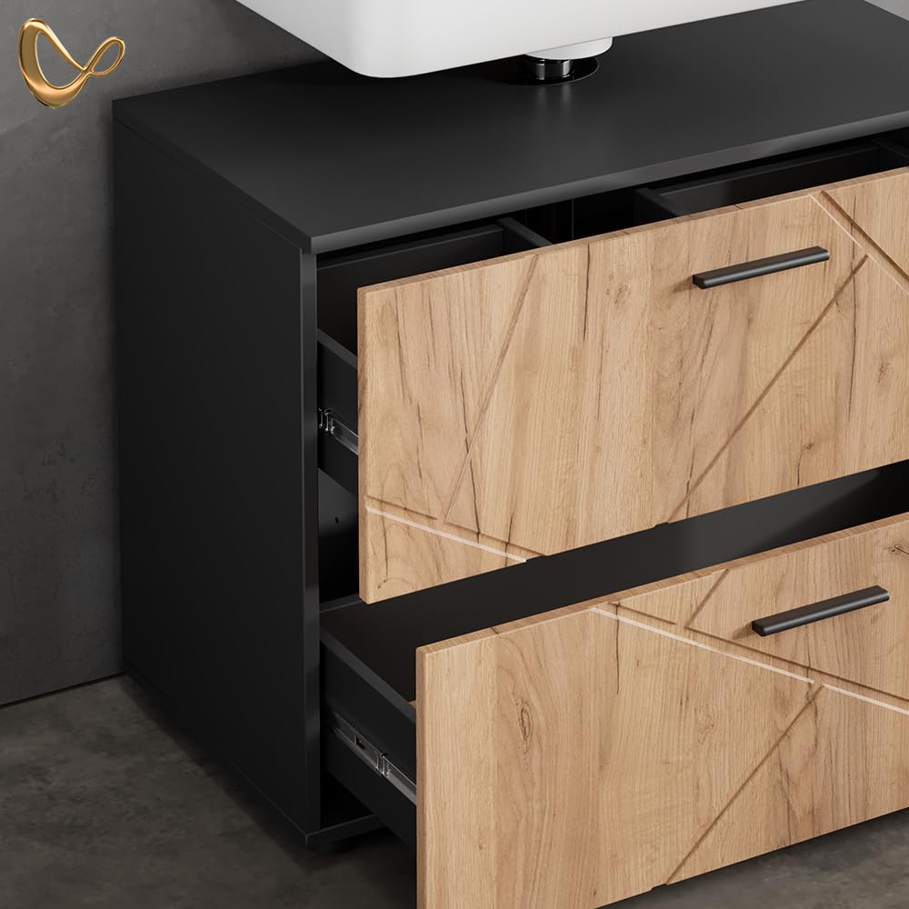 Livinity Mobile sottolavabo per bagno Ronco Rovere dorato/antracite 80x59