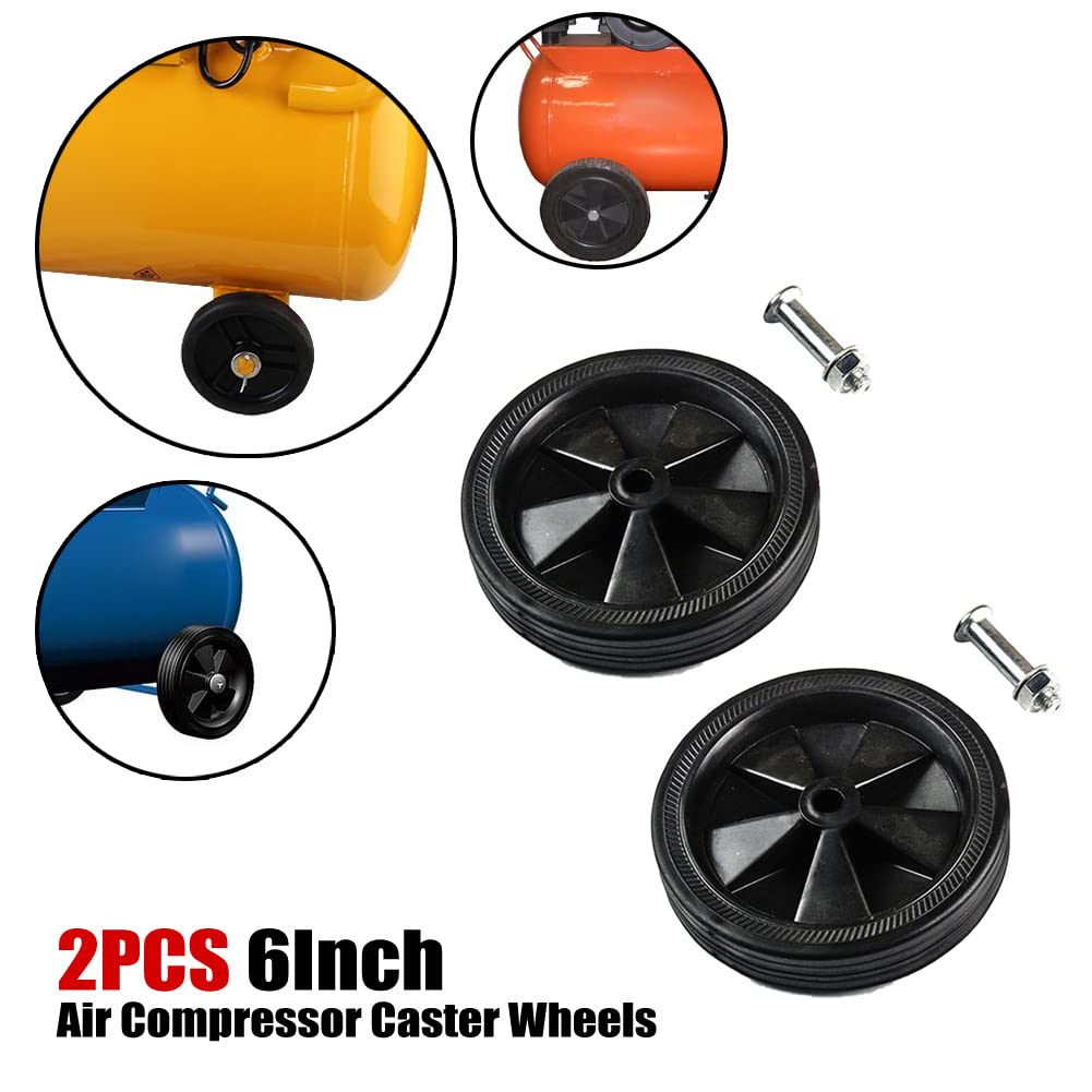 2 Roues De Rechange Pour Compresseur D'Air 5-6 Pouces – Antidérapantes, Amortissantes, Silencieuses (Rouge)
