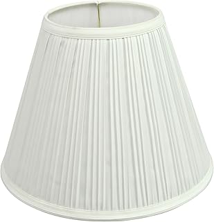 Aspen Creative 59126A Transitional Empire Shape Uno Construction Lamp Shade in Pleated Cotton White, 6" Top x 12" Bottom x 9" Slant Height