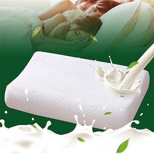 XBLDMJY Almohada de látex para masaje de partículas pequeñas, almohada para el cuidado del cuello. Almohada de látex con memoria natural, almohada