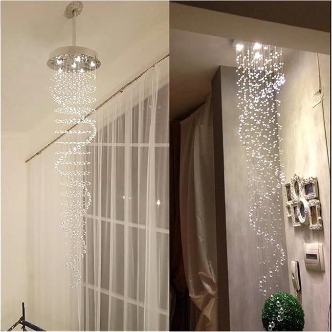 Hertl Hertl LED Moderne Khandelier Lamp, Moderne K9 Grote LED Spiraal Living Room Crystal Chandeliers Lighting Fixture Compatibel met Staircase Stair Lamp Showcase Bedroom Hall,Moderne LED Chandelier,Crysta photo 3