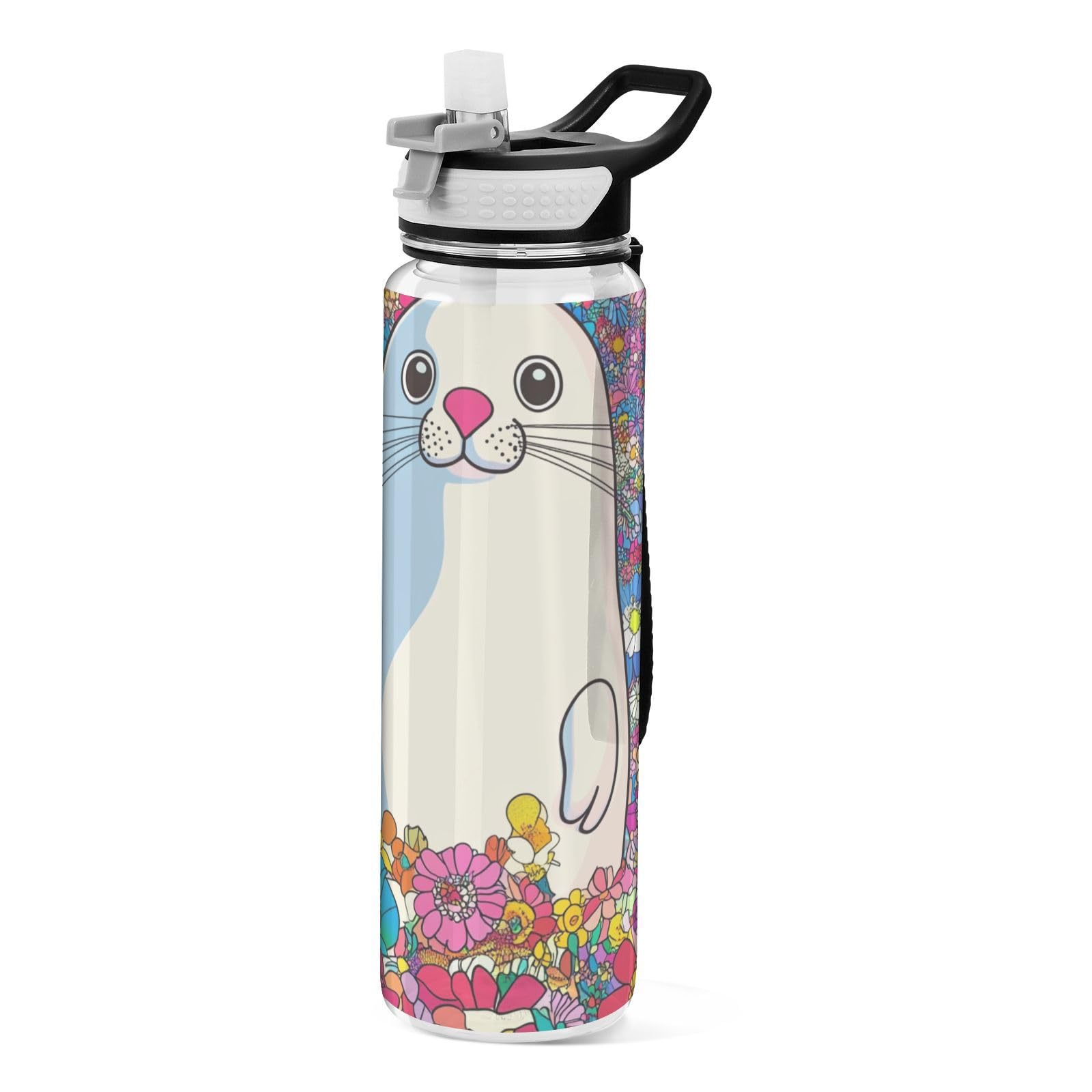 Bouteille d'eau pliable en plastique Tritan sans BPA réutilisable de 887 ml pour le sport