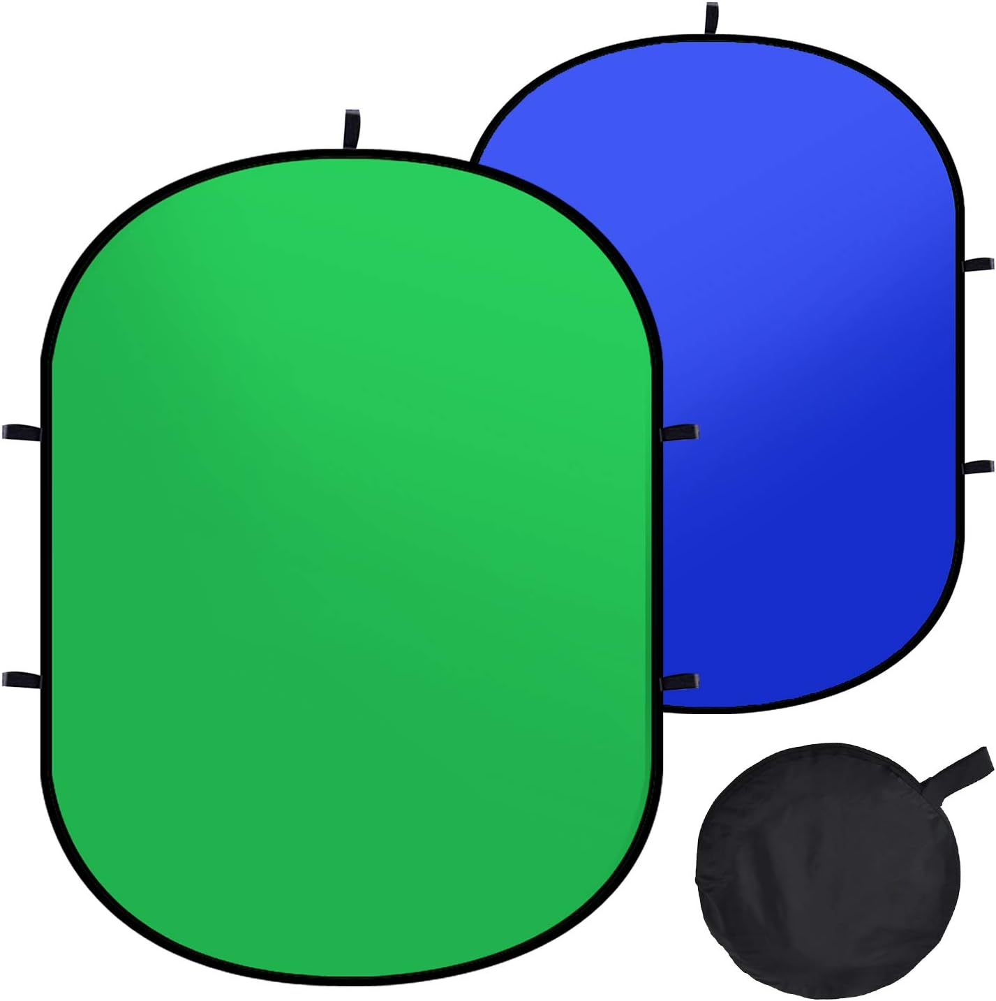 Exclusive Discount 90% Price Julius Studio 5 x 7 ft./152cm x 213cm Green & Blue Popup Screen Chromakey Collapsible Reversible Background Panel with Carrying Bag, JSAG654