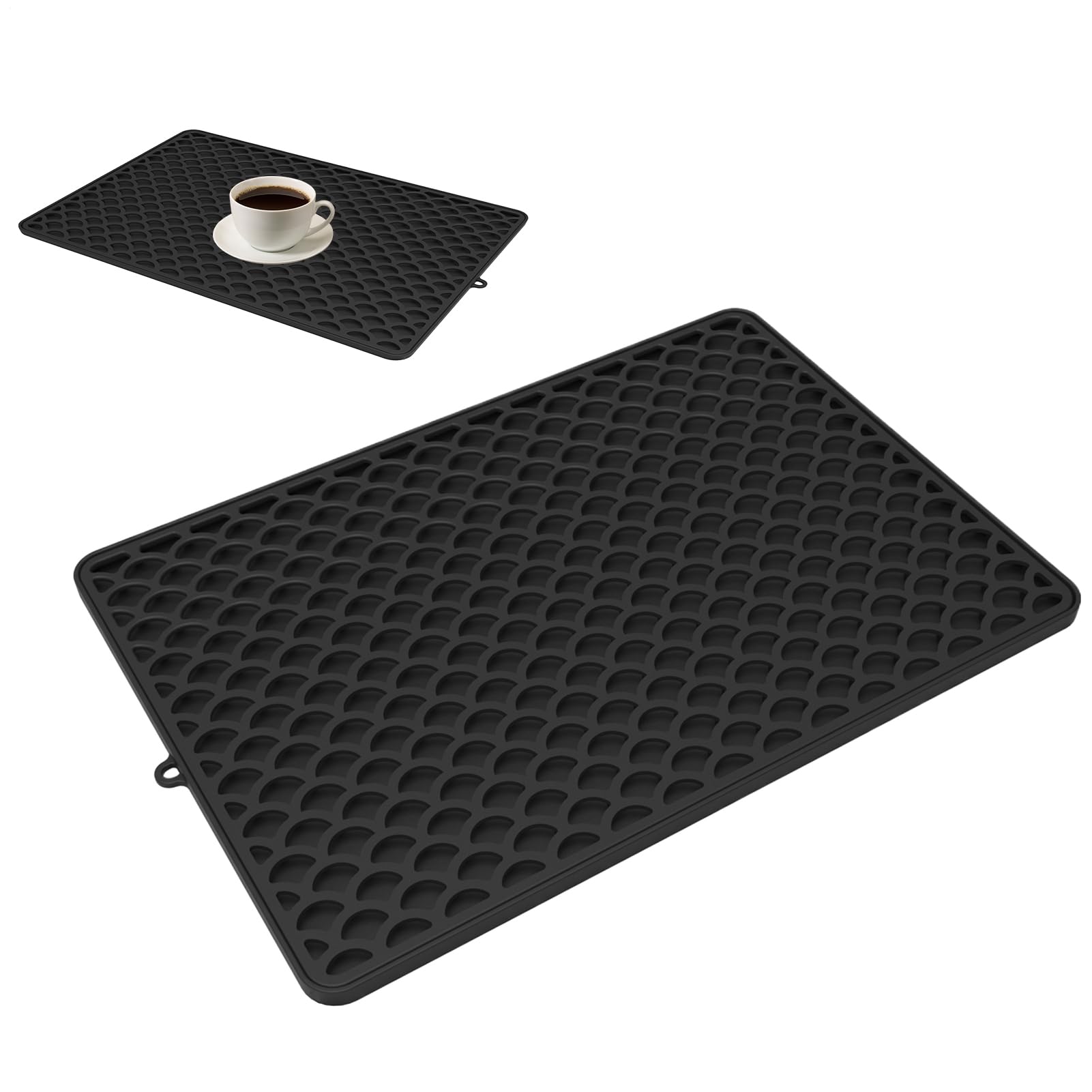 Tapis de séchage en silicone double couche pour éliminer l'eau stagnante