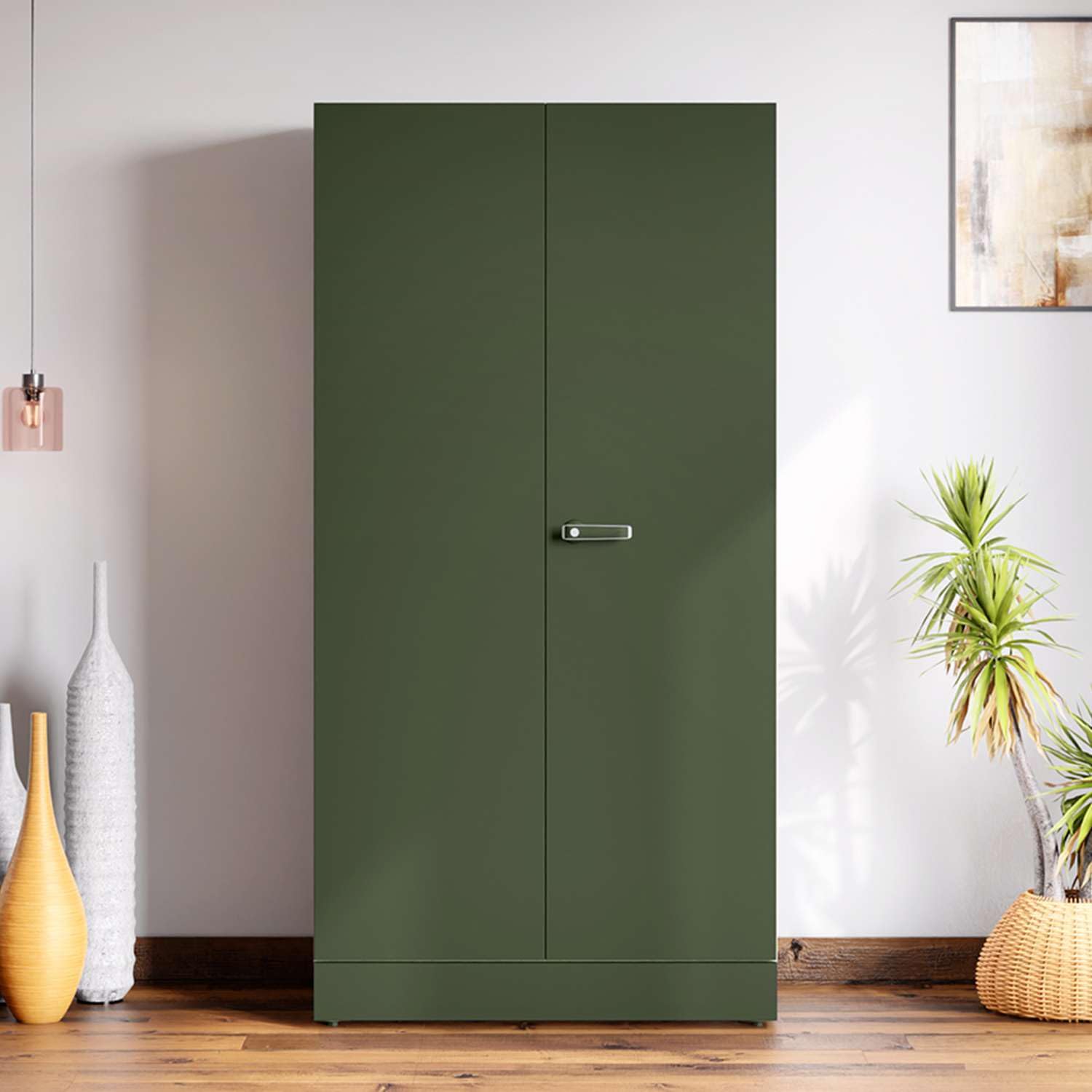 GODREJ INTERIO Almirah Auraline Women Basic 2-Door Steel Almirah, Cupboard for Clothes (Matte Tree Mist), 1-Year Warranty, 7 Shelves, 1 Drawer-image-27