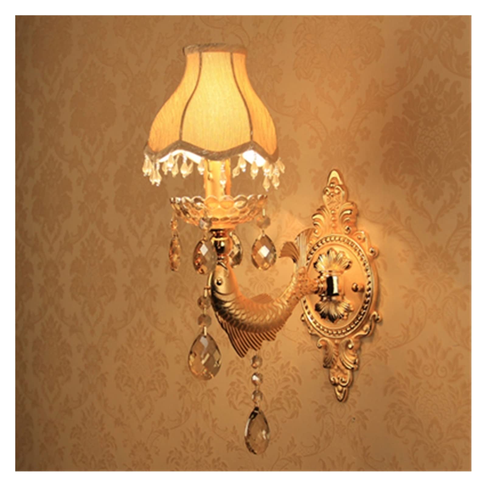 JYBNBBE Wall lamp, Bar Gold Wall Lamp European Crystal Wall Lights Living Room Decorative Lamps Bedroom Bedside Lamp Aisle Sconce Wall Lights,1light