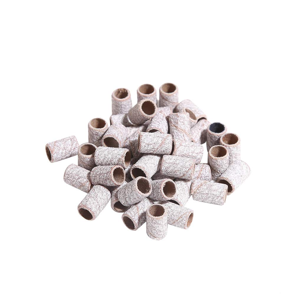 100pcs Sanding Bands for Nail Drill Bits, Normal 120/180 Grit for Acrylic Nails Manicure Pedicure Nail Drill Sand Band Sanding Ring Bands Grinding Head Polisher Essential Supplies (#180-100 pcs)