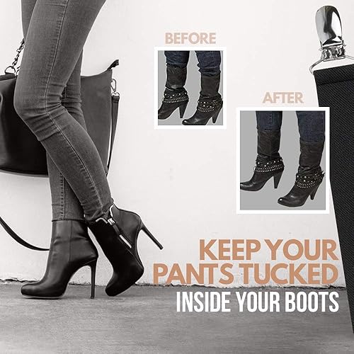 Miniatura 6 de HOLD'EM Correas para botas de pierna pantalones estribo suave elástico pesado clip mantiene los pantalones metidos