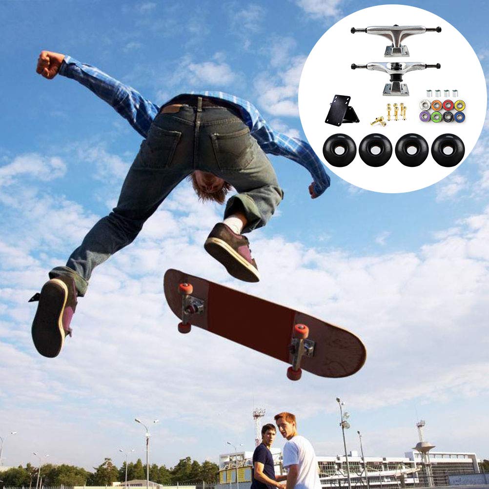 Skateboard Trucks Skateboard Räder Set Skateboard Achse Bridge Skate Board Halterung Skateboard Hardware PU-Stoßdämpfer