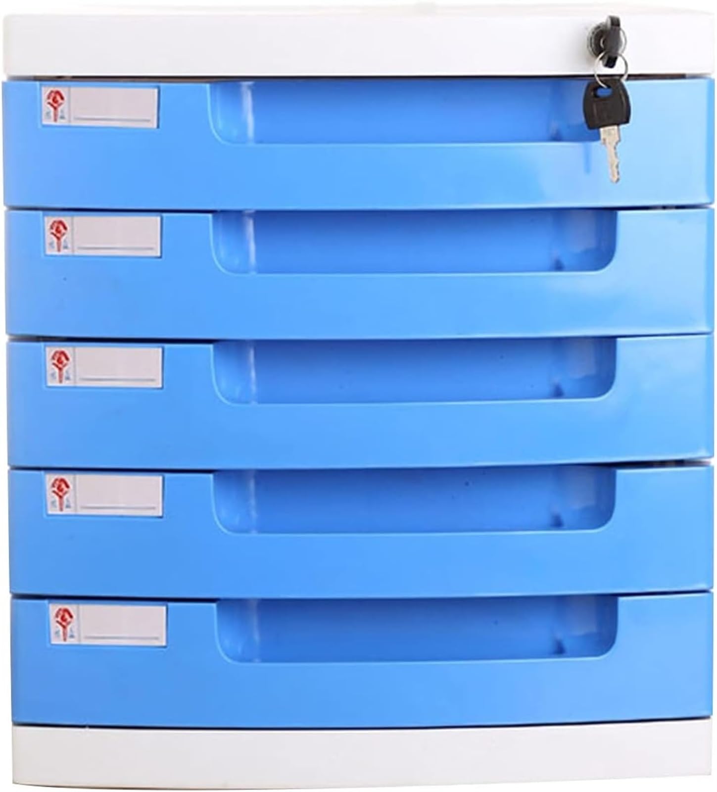 noxozoqm Plastic Storage Drawers Desk Storage Unit Organizer Lockable File Cabinet A4 Box For Office(Color:D,Size:5 drawers)