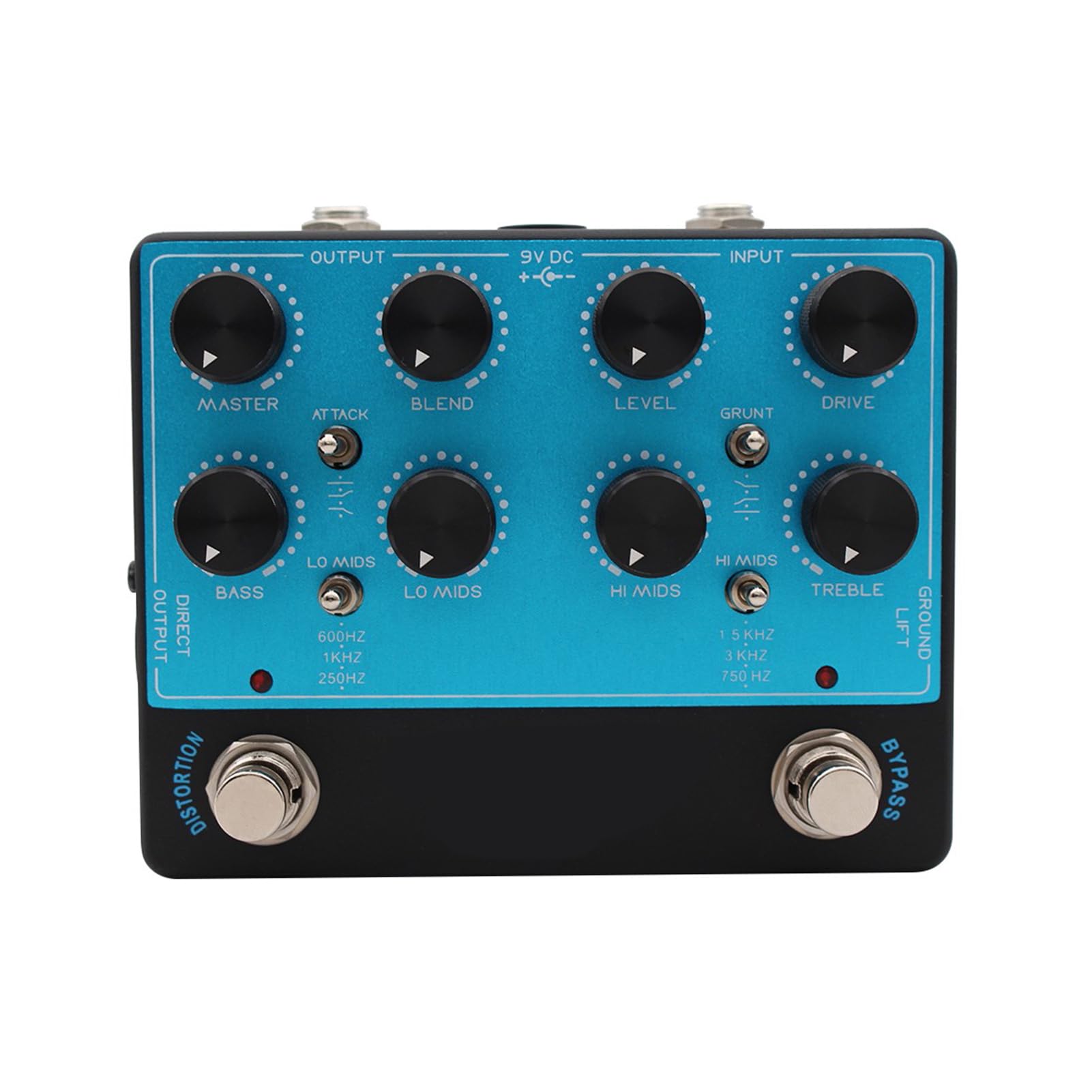 Generic Pedale Preamplificatore per Basso EQ a 4 Bande con Uscita DI Bilanciata e Funzione Overdrive per Musicisti Professionisti 1 unità