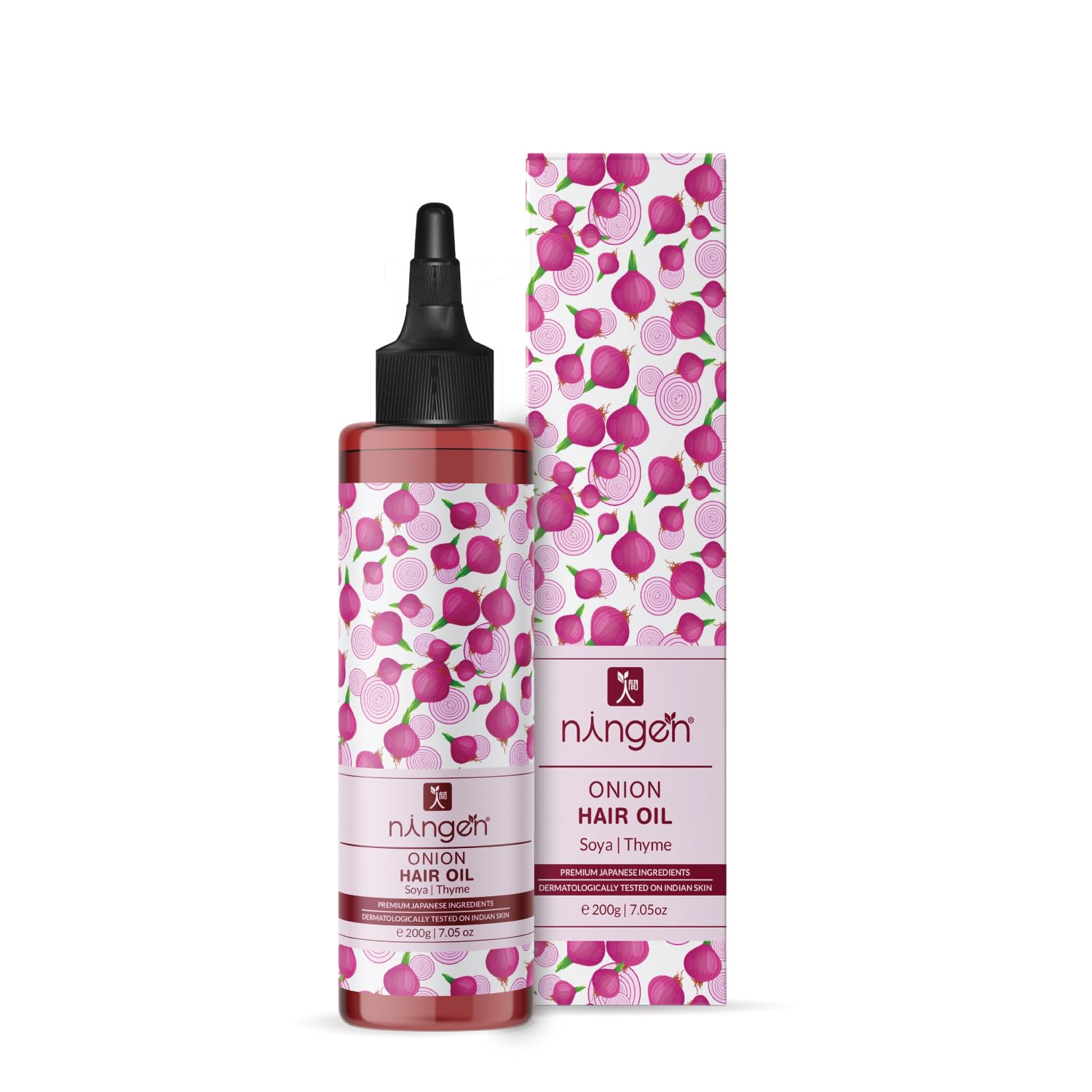 Ningen Red Onion Hair Oil For Hair Growth & Hair Fall Control 200ml| Anti Dandruff Oil with Soya & Thyme | Repairs Damaged Hair & Scalp| Best Hair Oil for Men & Women| Dermatologically Tested-image-18