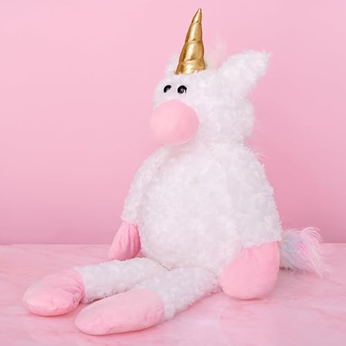 Miniatura 2 de Unicorn Plushie BigBuddie - Animal de peluche de unicornio con peso súper suave de 24 pulgadas | Peluche grande para abrazar con cuentas | Paquete