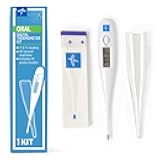 Medline 30-Second Oral Digital Stick Thermometer with Fahrenheit/Celsius - Accurate & Fast Readings - 20 Sheaths Included