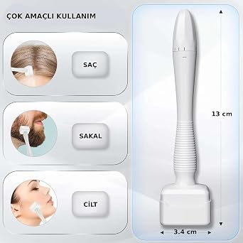 140 Titanyum Iğneli Ayarlanabilir Iğne Ölçülü (0.25-3.0mm) Dermastamp -Serum Seti Hediyeli-
