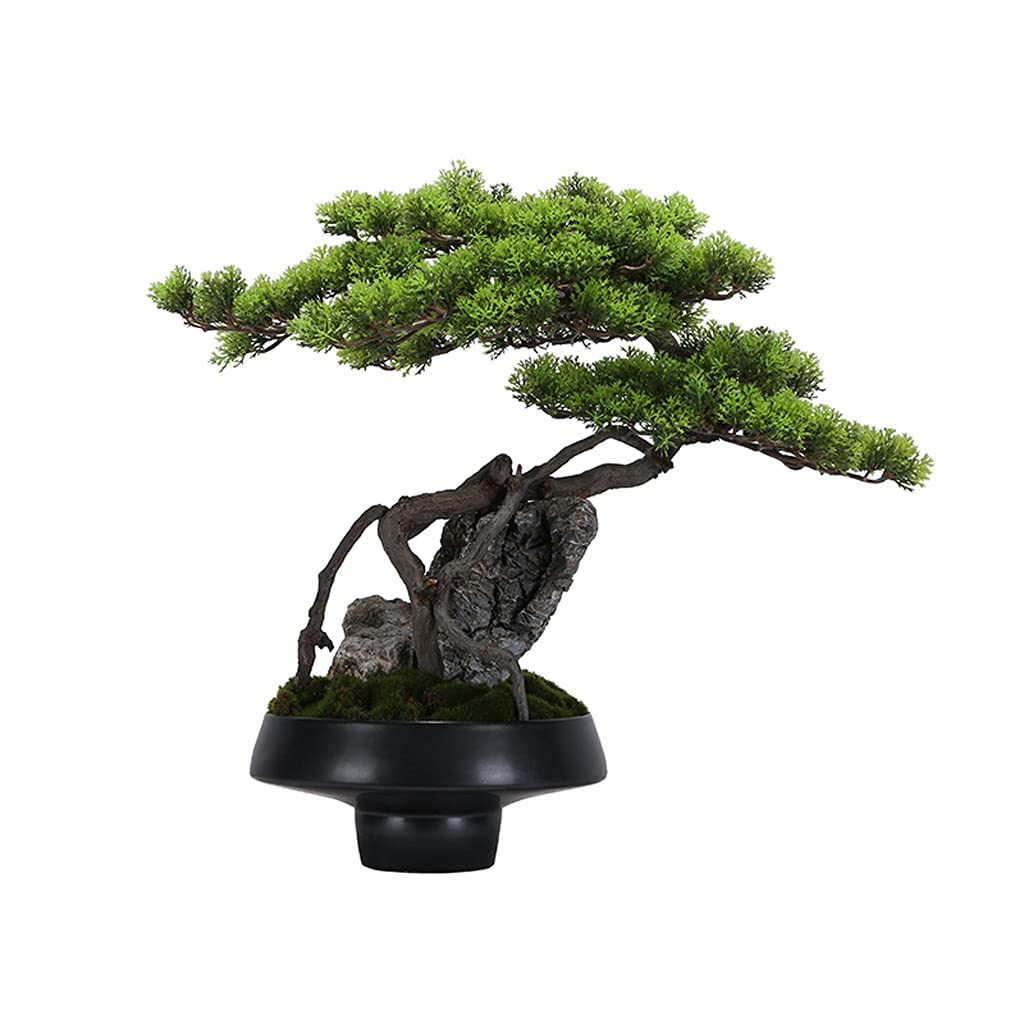 jinyi2016SHOP Artificial Bonsai Tree Artificial Bonsai Welcome Songya Baigen Bouldering Bonsai Ornaments Porch Hotel Welcome Green Plants Ornaments Office Decoration Fake Bonsai Decor