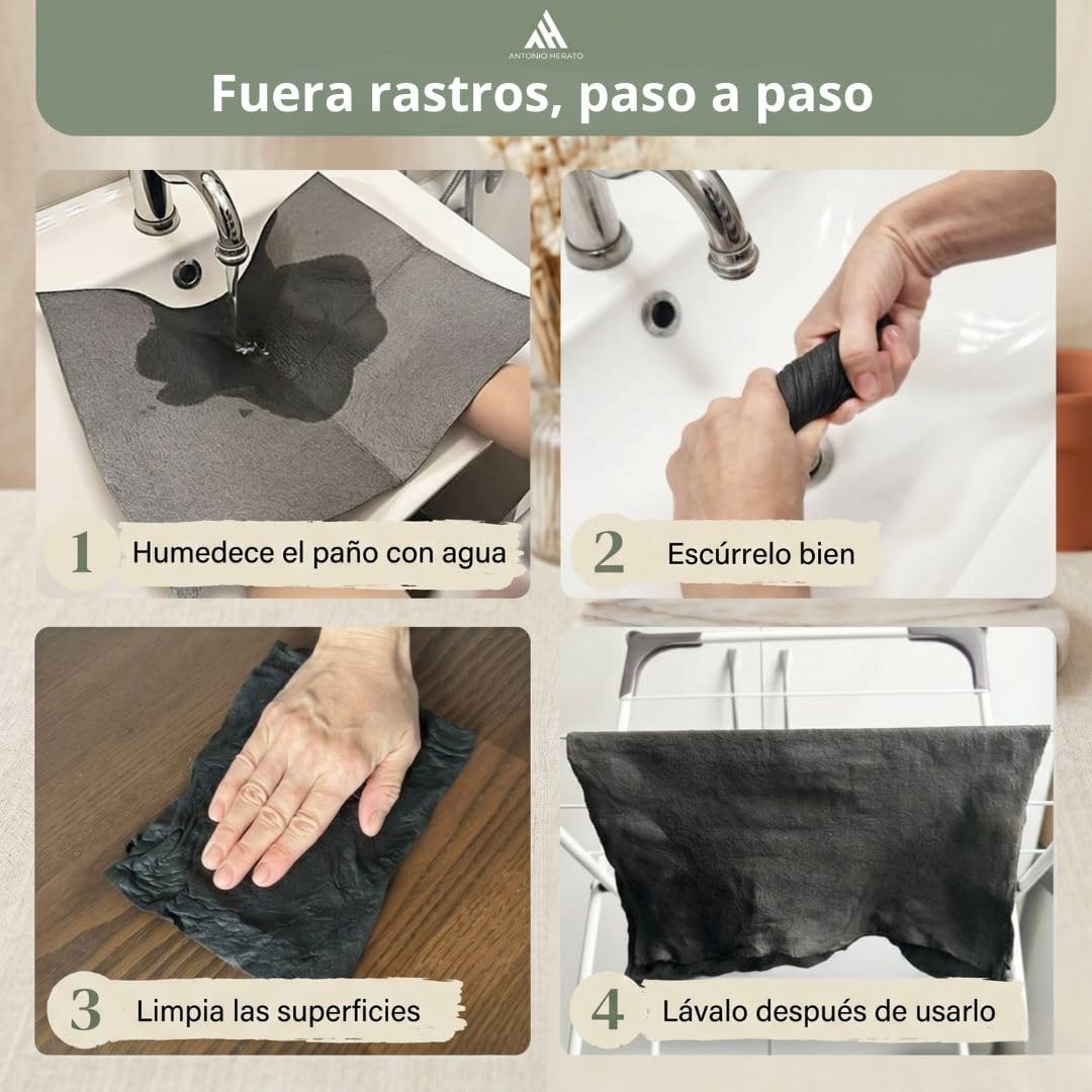 Antonio herato paño mágico microfibra 30x40cm 10 unidades bayetas reutilizables ultra absorbentes sin pelusas