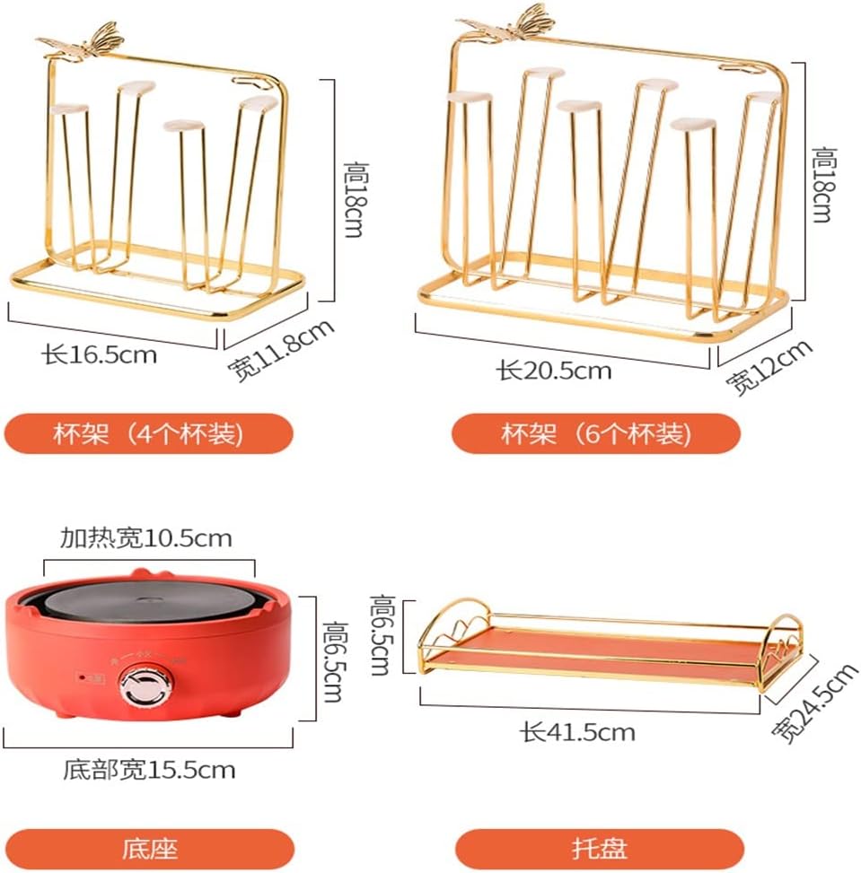 Nordic Water Cup Set Ceramic Water Set Cup Hospitality Home Set Living Room Glass Kettle with Hot Base (Color : A, Size : 4-Cup kit)