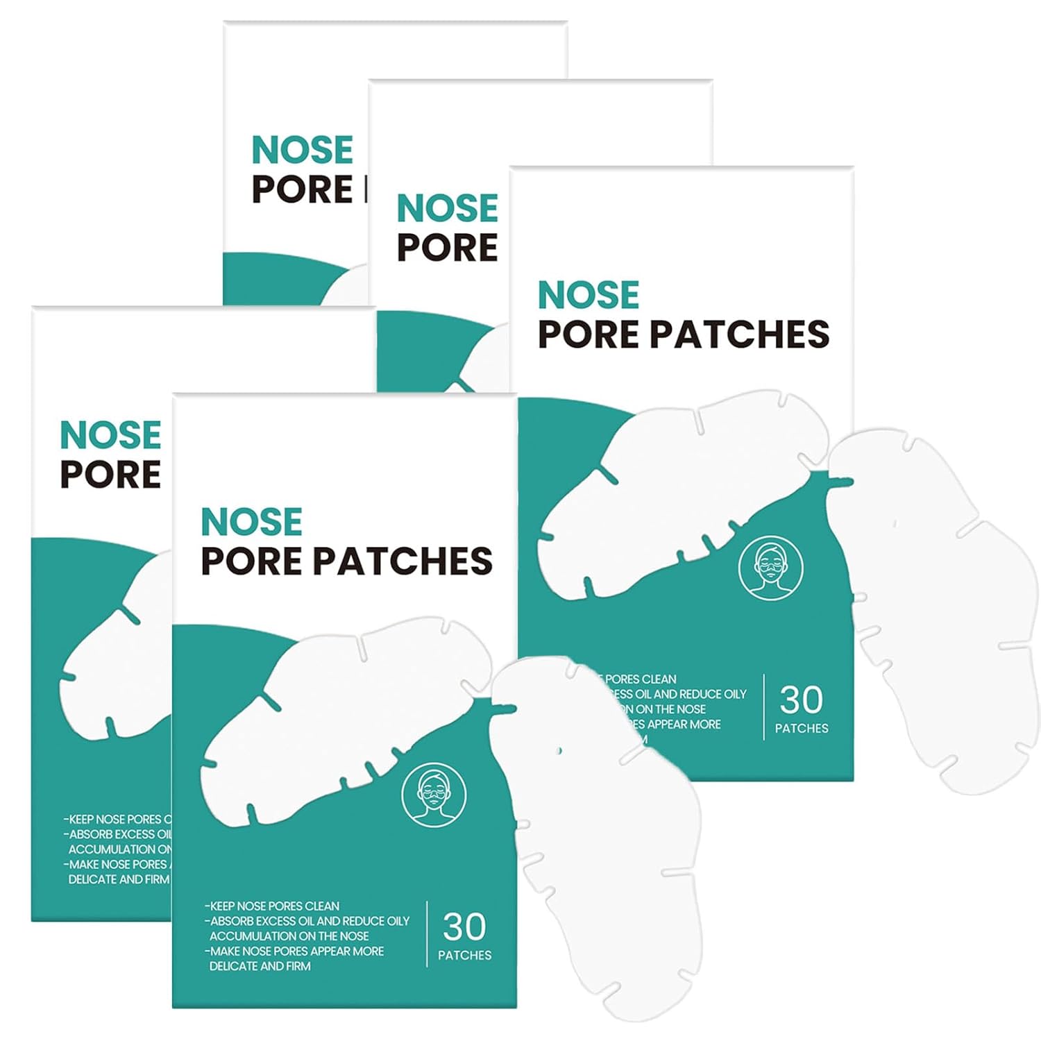 Nose Strips Blackhead Remover 30 Count Nose Pore Patches Hydrocolloid Pimple Pore Acne Patches for Face Deep Cleansing