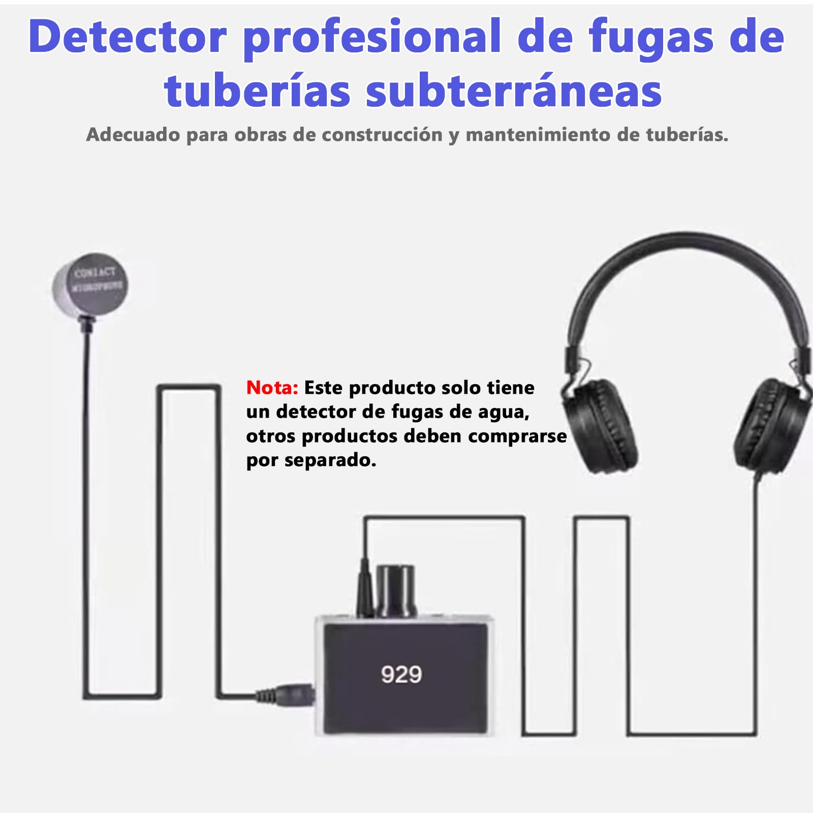 Detector De Fugas De Agua, Detector De Fugas De TuberíA De Agua, 2000x Dispositivo De Escucha De Fugas De Tuberí As De Agua Amplificador De Sonido para DeteccióN De Fugas En TuberíAs De Agua