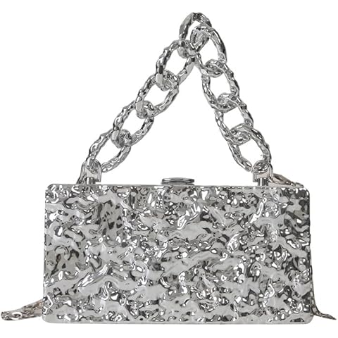 COFIHOME Women Acrylic Evening Clutch bag silver Cover