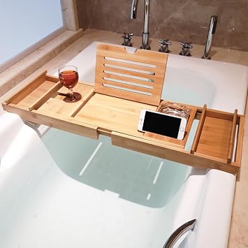 Bathtub Tray, Bath Black, Bamboo Bathtub Stand, Small Storage Rack, Multifunctional Bath Rack, Bath Table, Tub Storage Rack, Convenient Goods, Bathroom Table, Bathroom Rack, For Bathtubs, For