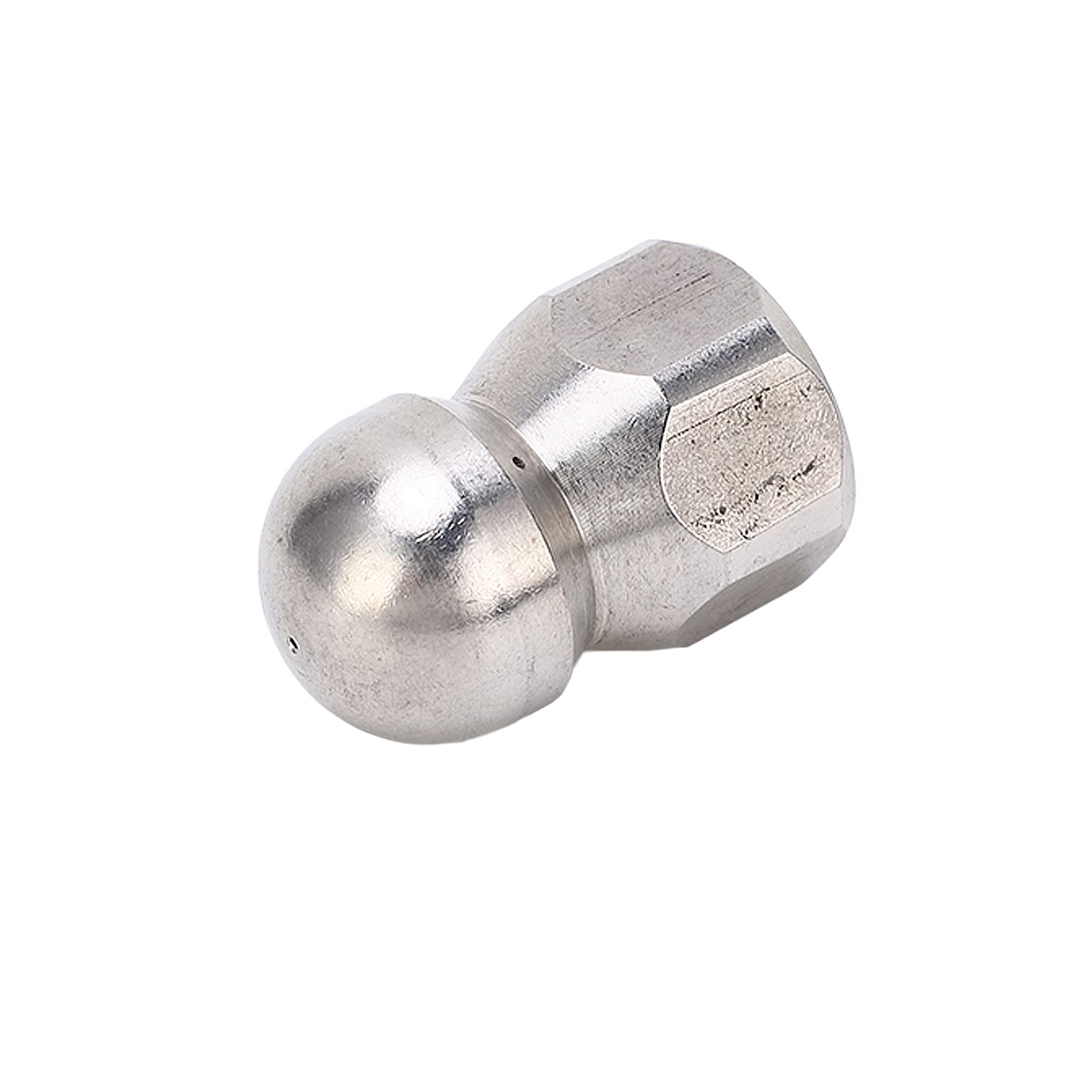 Jelquix 5000PSI High Pressure Washer Nozzle Durable Stainless Steel Jet for Efficient Pipe Cleaning and Dredging Indoor and Outdoor Use (Ball Head Front 1 Rear 3 Holes G3/8in)