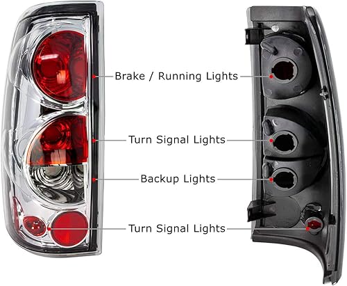 Miniatura 3 de Winjet Serie Altezza para Chevrolet Silverado 1999, 2000, 2001, 2002, 2003, 2004, 2005, 2006, GMC Sierra 1999-2003, faros traseros, faros traseros,