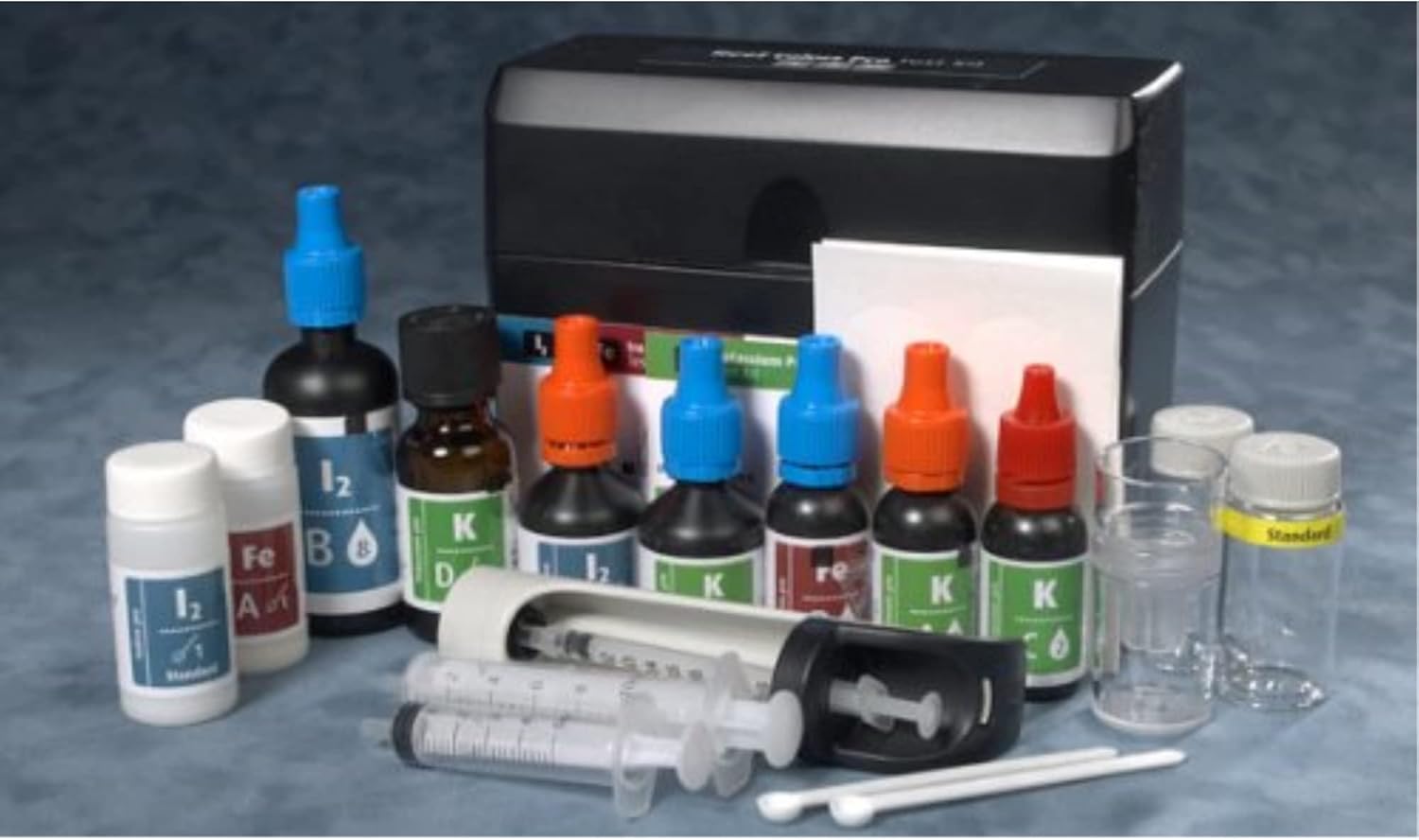 Red Sea Fish Pharm ARE21515 Saltwater Reef Color Pro Multi Test Kit for Aquarium, Red Sea Coral Colors Pro Test Kit I2 50 tests, K 40 tests , Fe 50 tests