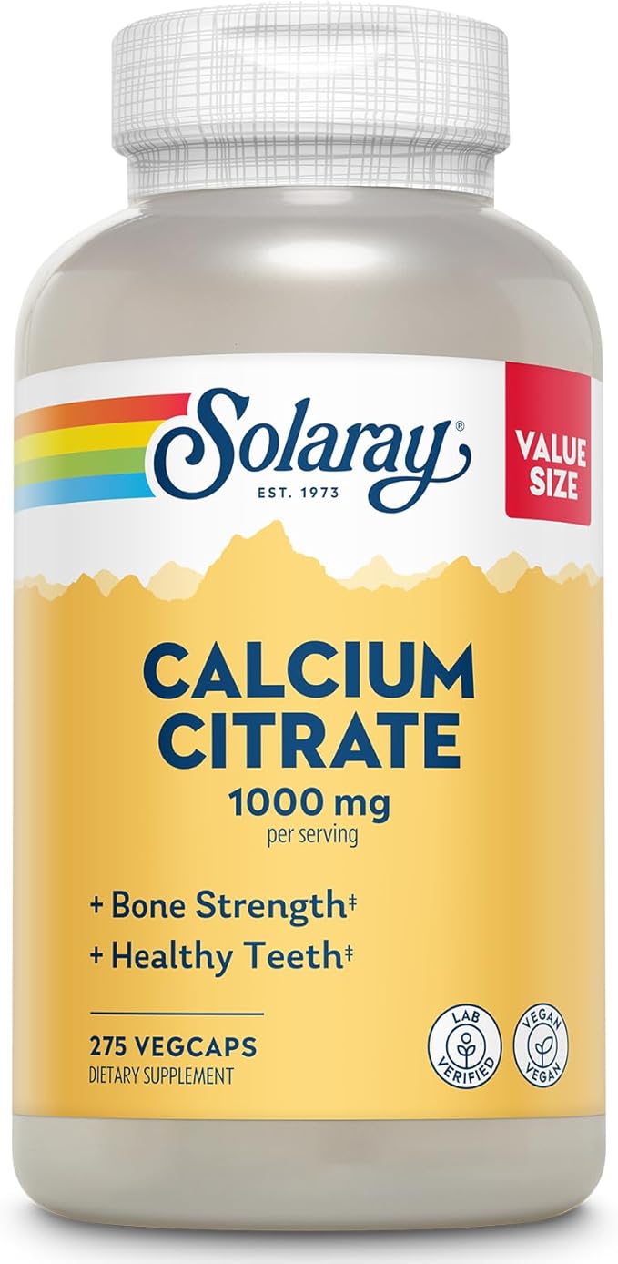 Solaray Calcium Citrate 1000mg - Chelated Calcium Supplement - Best Prenatal Vitamins