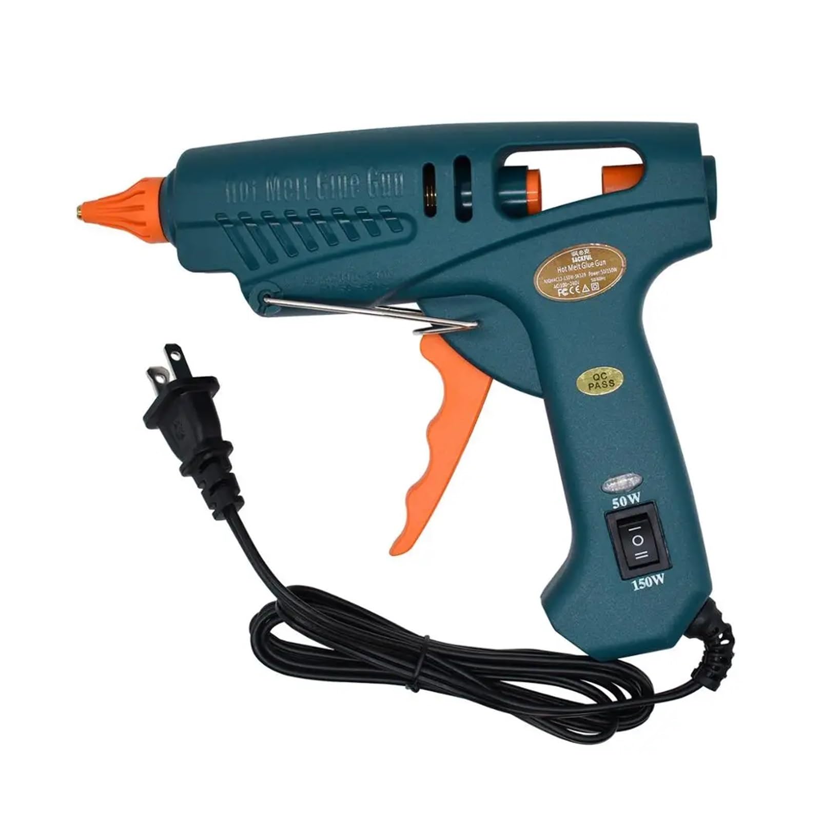 Pistola per colla a caldo per lavori artigianali, Pistola for colla a caldo, KIT di strumenti 15 IN 1 Pistola in silicone, interruttore 50W/OFF/150W for riparazioni artigianali Uso fai da te Ugello in