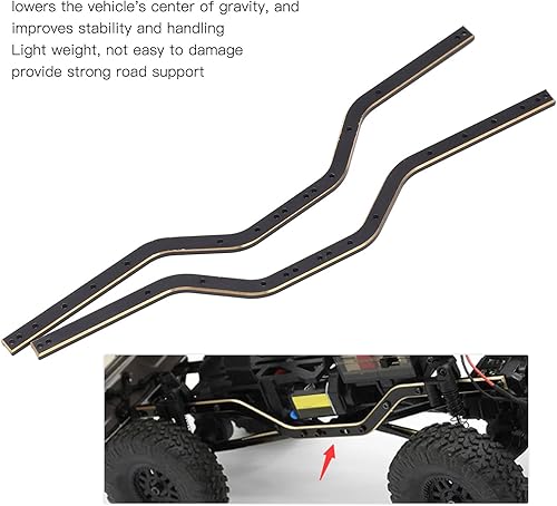 Miniatura 5 de Bastidor de chasis de coche RC rieles de latón estable fácil de instalar accesorios RC, peso ligero, no es fácil de dañar, no es fácil de deformar,