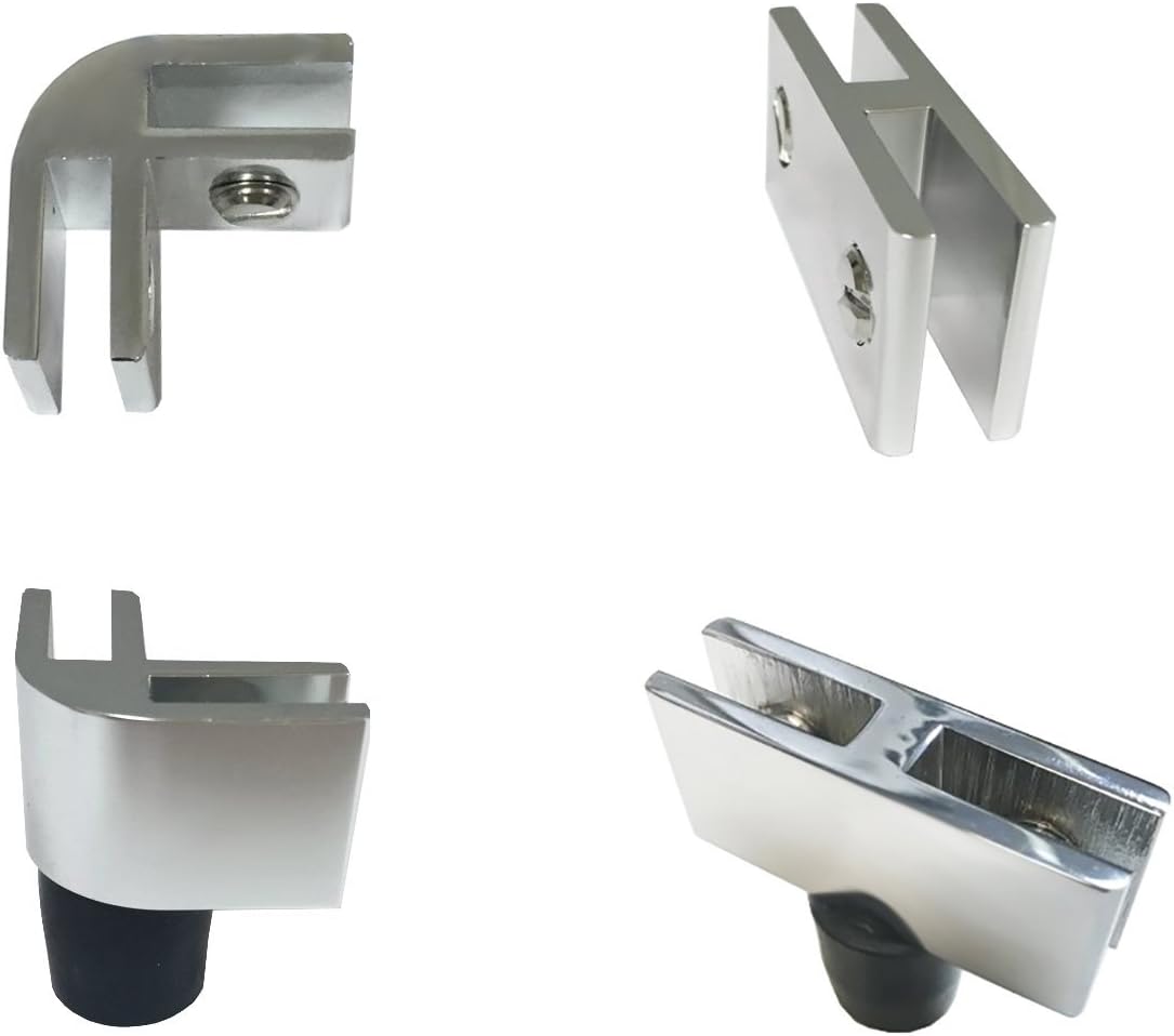 COOKE Outdoor Greatroom Fire Pit Windscreen Glass Clamps, for Fire Pit and Fire Tables, Accommodates up to 1/4" Glass, Sold Individually (90 Degree Top Clamp)