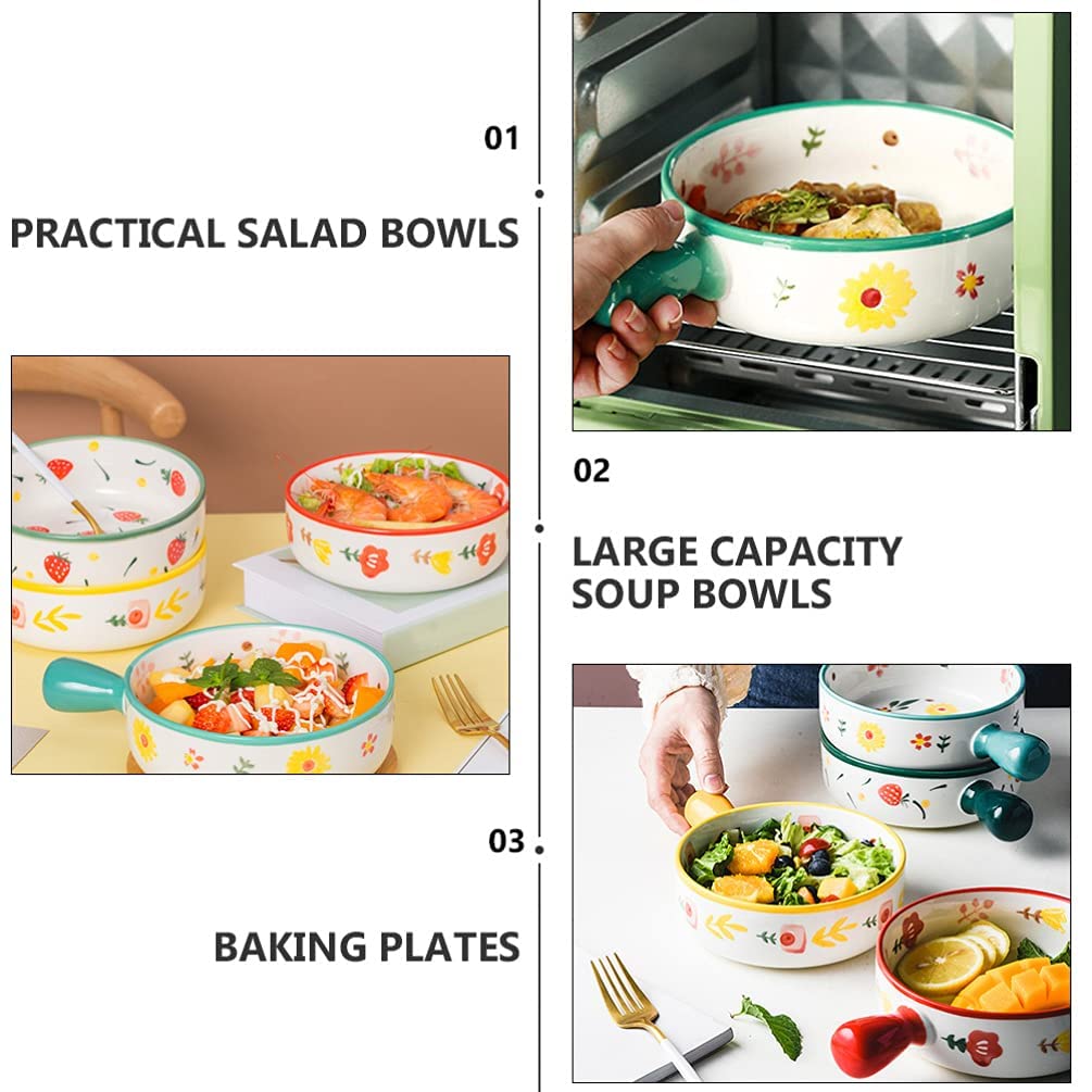 2 paquetes de cuencos de sopa de cerámica con mango, cuencos de sopa de cebolla francesa, cuencos de pan apilables de cocodrilo de sopa de porcelana, cuencos apilados de sopa de cebolla francesa