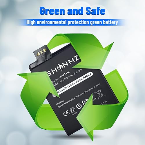 Miniatura 4 de SHENMZ Batería A1641, [actualizada] 1043mAh de alta capacidad nueva 0 ciclo de repuesto para Apple iPod Touch 6ª generación 16 GB 32 GB 64 GB A1574