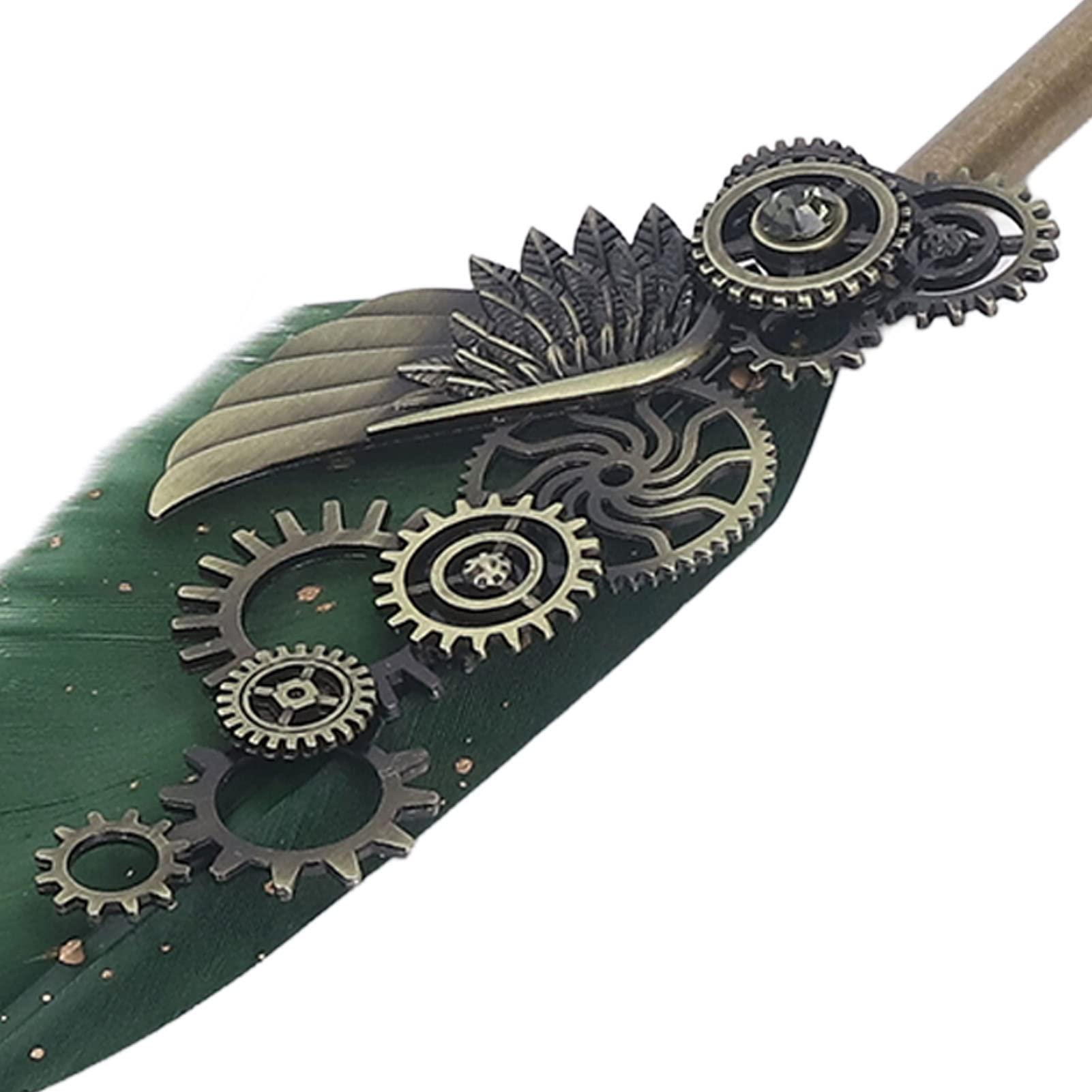 Ensemble De Stylos Plume Avec 5 Plumes De Rechange Et Ouvre-lettre, Stylo Plume Rétro, Stylo De Calligraphie, Coffret Cadeau Pour Amoureux, Aînés, Enseignants(vert)