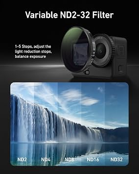 TELESIN VND Filter Kit for DJI Osmo Action 6, ND2-32 CPL UV