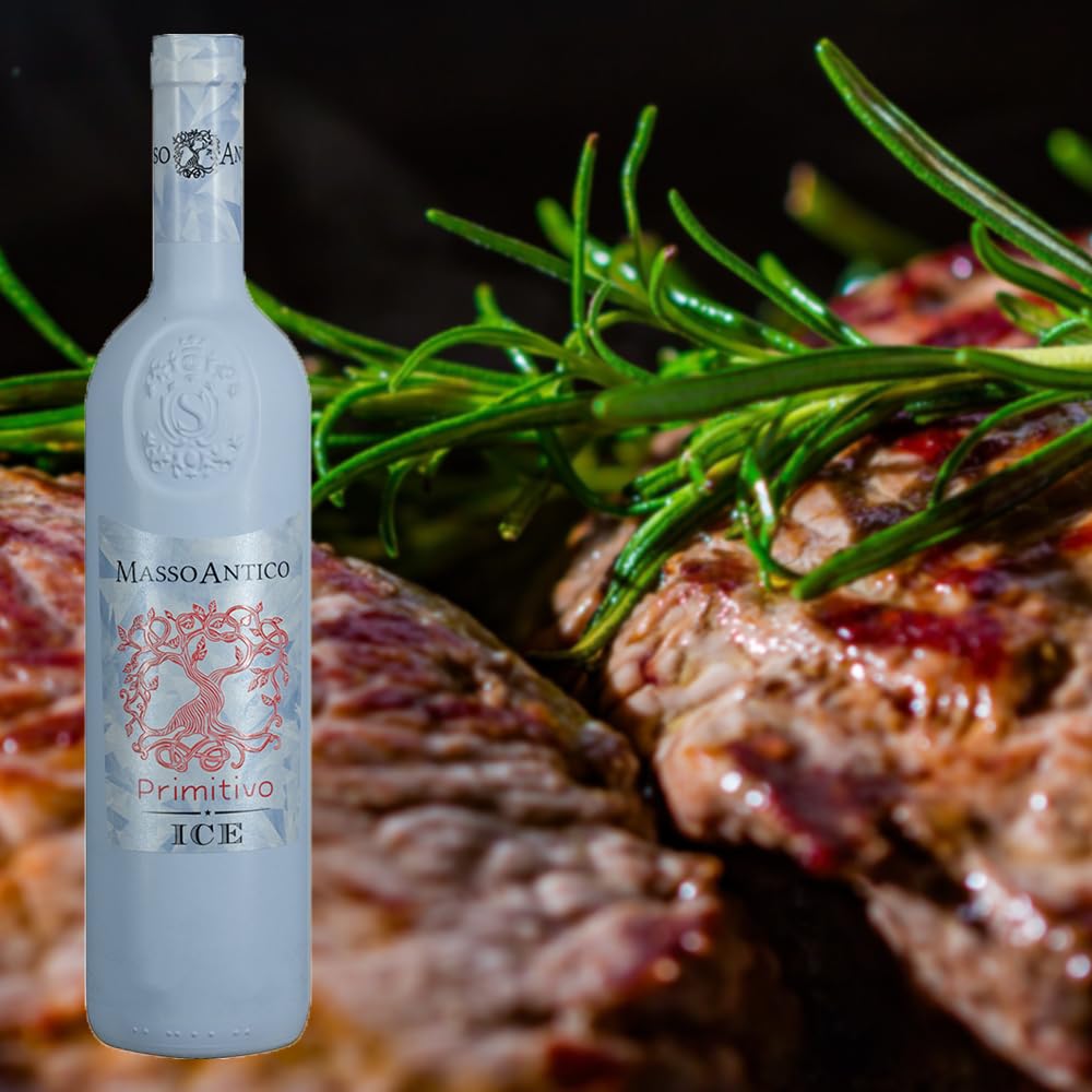 Masso Antico Primitivo Salento ICE, 2023, sortenreines Weinpaket + VINOX Winecards (6x0,75l)